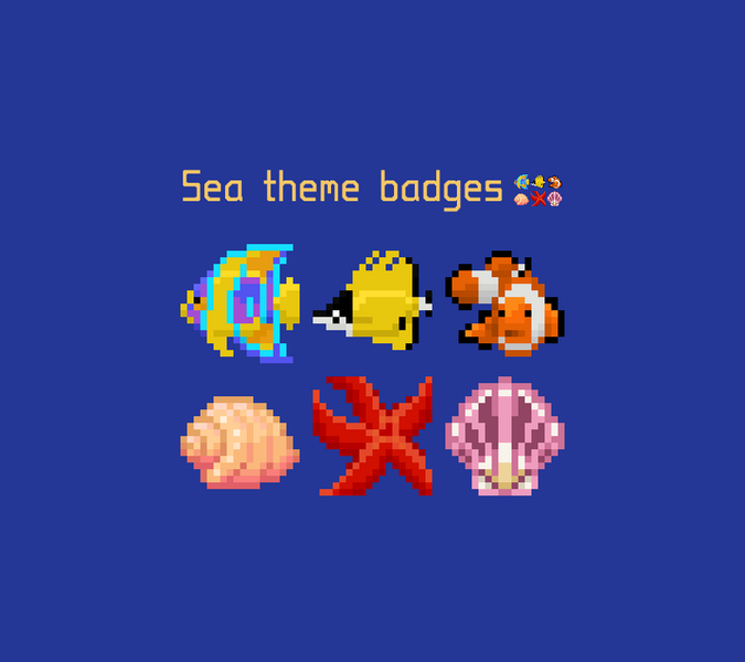 Sea theme badges Sea theme badges