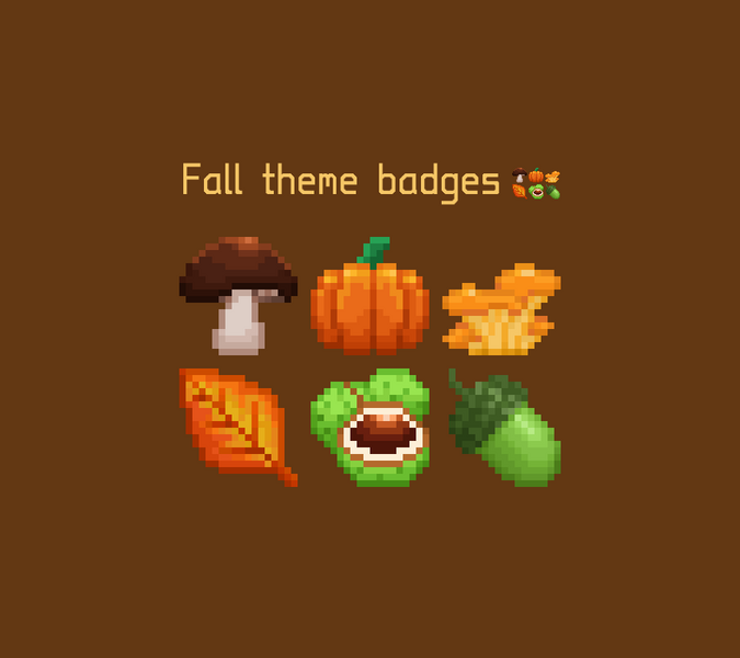 Fall theme badges Fall theme badges