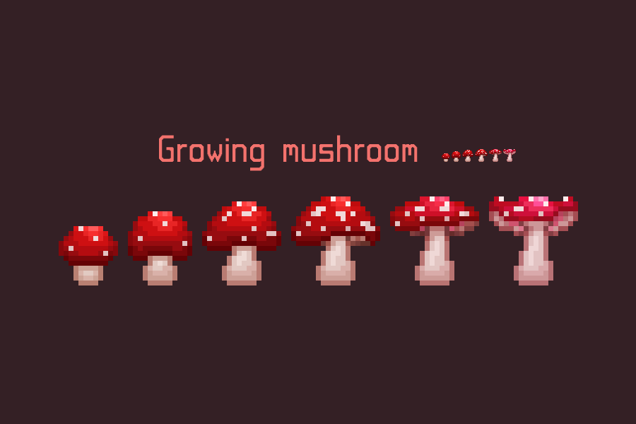 Mushroom badges - red Mushroom badges - red
